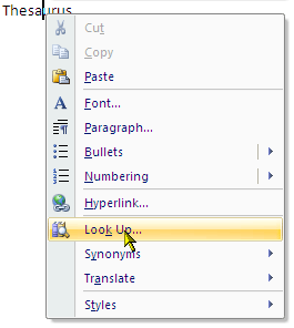 Come utilizzare la funzionalità di ricerca in Microsoft Word 2007 3 fare clic con il tasto destro