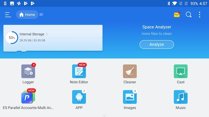 File manager Android per l'esploratore di file ES