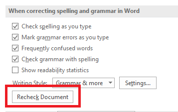 Come eseguire il controllo ortografico e grammaticale in Microsoft Word ms ricontrollare