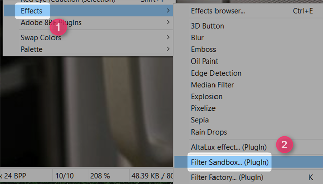 filtro sandbox-esempio-irfanview