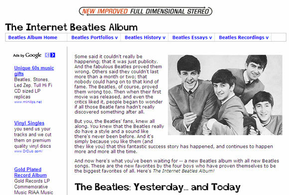 sito web dei fan dei Beatles