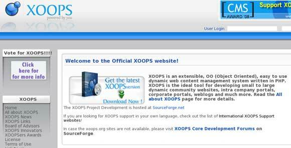 xoops - miglior script di social network open source