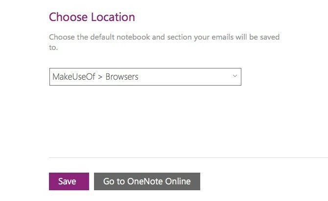 Scegli OneNote Salva posizione