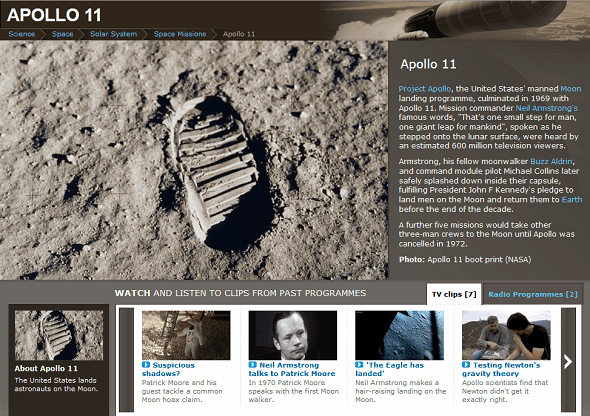 Informazioni su Neil Armstrong e The Apollo 11 Moon Landing On The Web bbc apollo 11