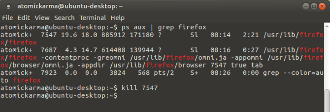 Chiudi le app Linux con il comando Kill