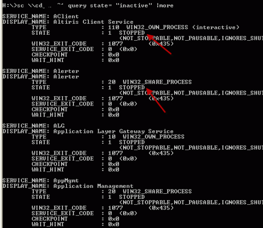 servizi in esecuzione sul computer