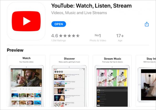 YouTube sull'App Store