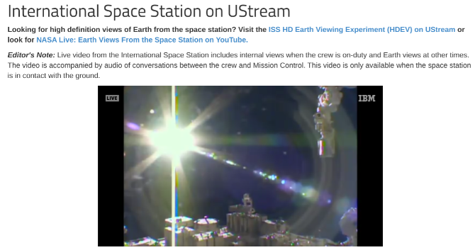 Guarda uno streaming in diretta dalla Stazione Spaziale Internazionale