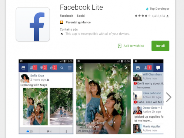 4 modi per ridurre l'utilizzo dei dati di Internet mobile con le app Android facebook lite