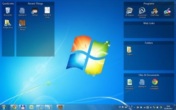 organizzare windows desktop windows 7