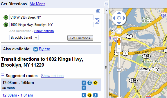 indicazioni sulla mappa della metropolitana di New York