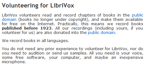 Ottieni audiolibri di dominio pubblico gratuiti da LibriVox libravox3