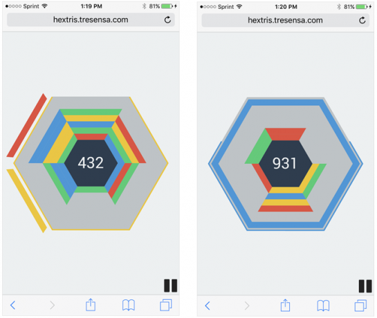 Hextris Mobile Browser