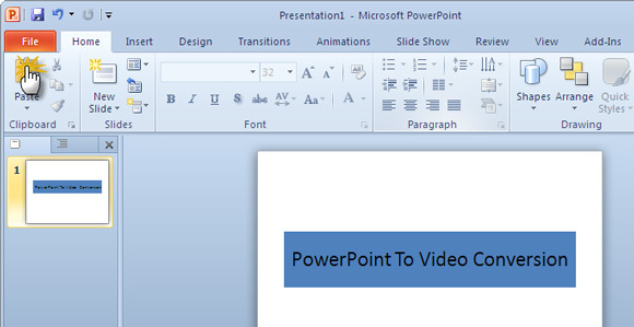 converti powerpoint in video