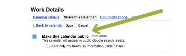 Rendi pubblico Google Calendar