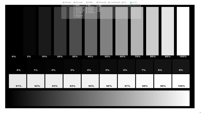 Test del monitor online Verifica del bilanciamento del bianco e nero