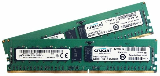 8 GB di RAM DDR4 2133 RAM cruciale