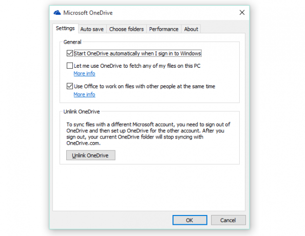 Impostazioni di OneDrive