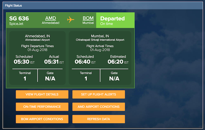 Questo utile sito Web è noto come Flightstats