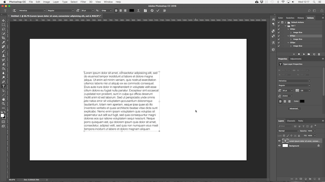 lavorare con il testo in Photoshop - testo del paragrafo Photoshop