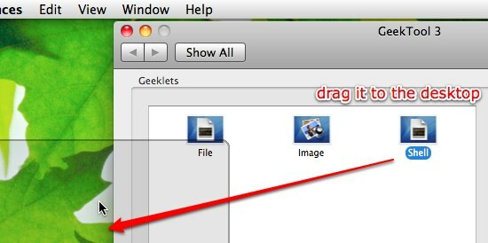 GeekTool - Visualizza le informazioni di sistema su Mac in stile 02 Trascina la console Shell