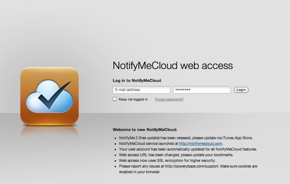 Non dimenticare mai più nulla con NotifyMe 2 e fatture [omaggio] Accesso web NotifyMeCloud