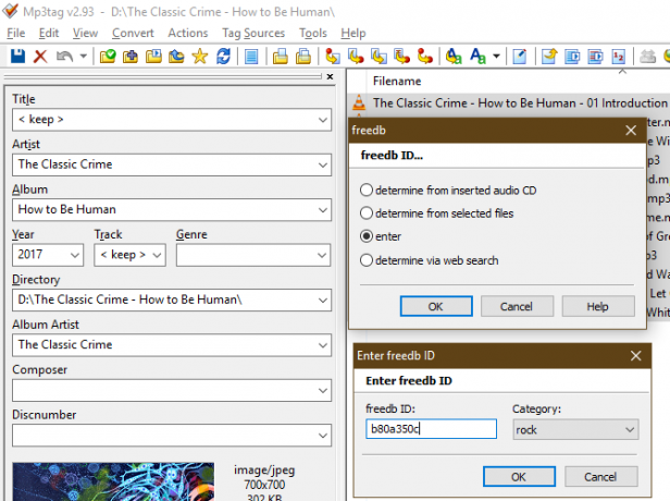 Tag MP3 Immettere manualmente l'ID freedb