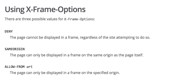 x-frame-opzioni