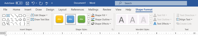 La scheda Formato forma in Word