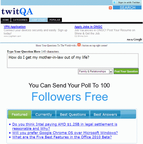 6 app Web di Twitter per porre domande da una folla di twitQA su Twitter