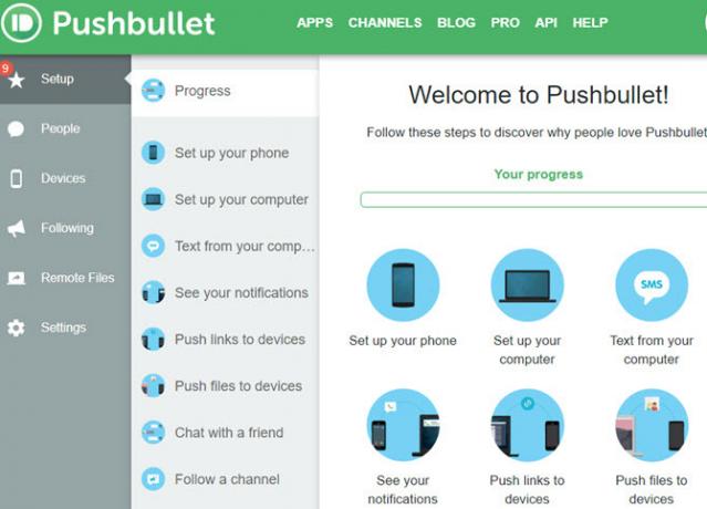 Configurazione pushbullet