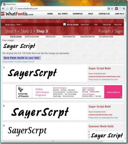 font di pagine Web