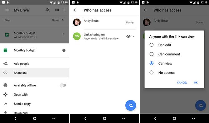 funzionalità di google android drive