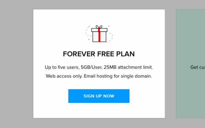 Dettagli del piano Forever Free di Zoho