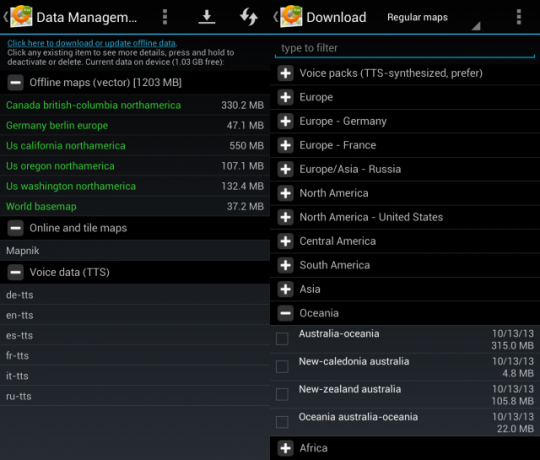 Download della mappa OsmAND