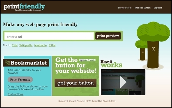 Suggerimenti e strumenti utili per la stampa di pagine Web PrintFriendly Homepage