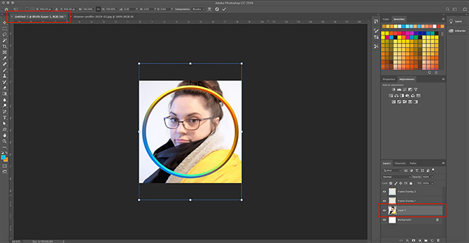 Come creare una cornice per foto digitali Photoshop Trascina immagine