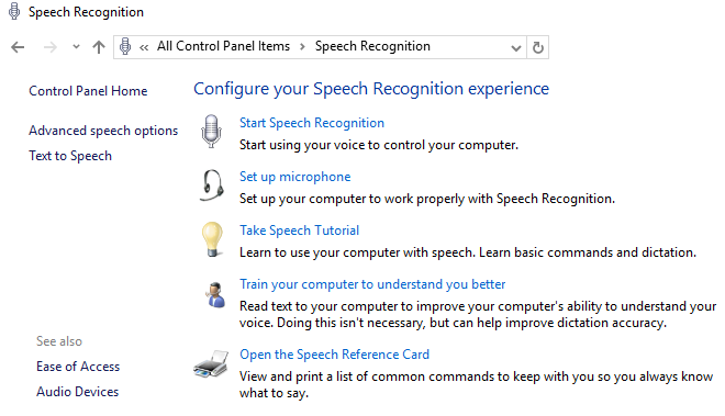 Una breve guida agli strumenti di accessibilità di Windows 10 Riconoscimento vocale di windows10