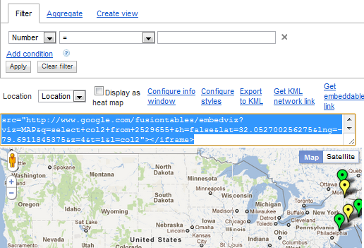 Visualizza istantaneamente dati e informazioni con Google Fusion Tables fusiontable12