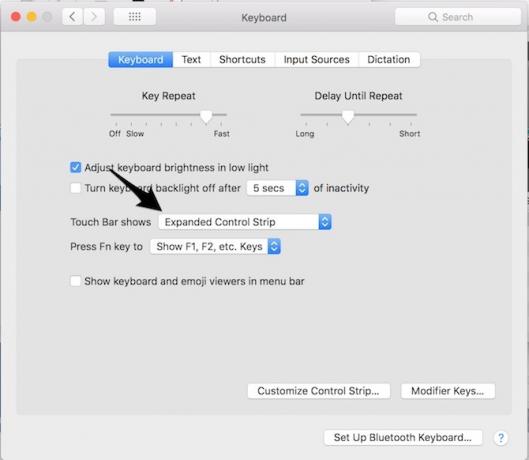 disabilita la barra di tocco di apple macbook pro