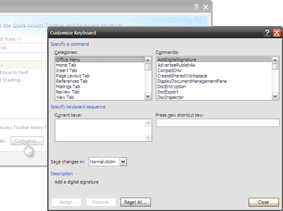 Imposta i tasti di scelta rapida personalizzati in MS Word e crea un cheat sheet Personalizza la tastiera