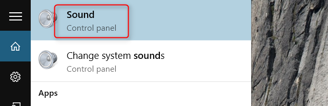 Windows 10 sceglie la barra di ricerca del suono