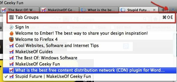 gestire i gruppi di schede di Firefox