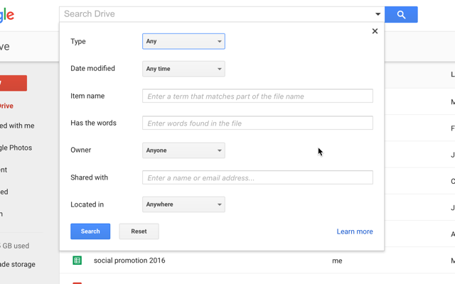 google-drive-avanzato di ricerca