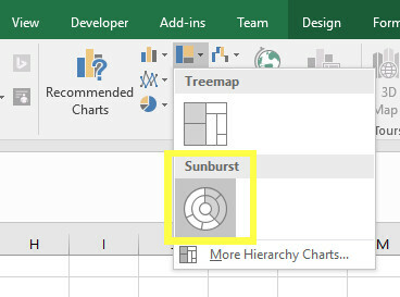 inserto grafico sunburst eccellente