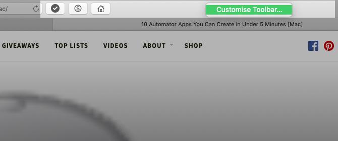 Personalizza l'opzione della barra degli strumenti in Safari su Mac